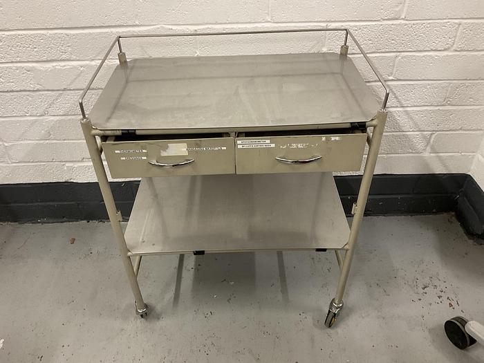 Used Trolley mild steel 750 x 455mm with 2 drawers